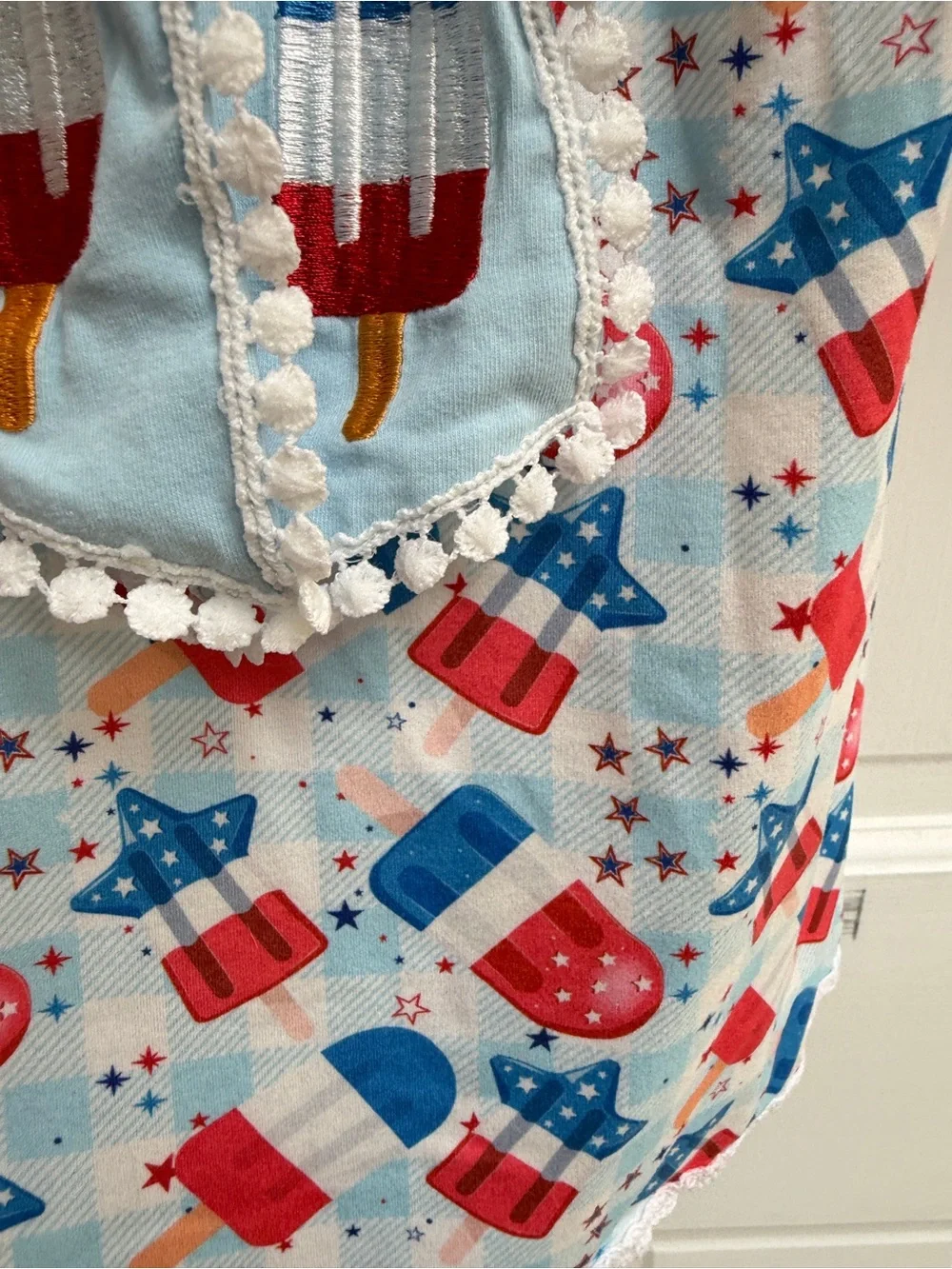 Marie Nicole 4T L Red White Blue Girls 4th of July Patriotic Popsicle Dress
